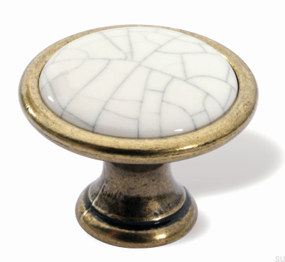 Puxador Móveis Ouro Antigo 1700 com Porcelana