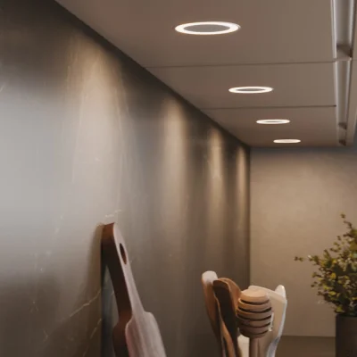 Refletor LED com tampa Holl D-M Aço escovado