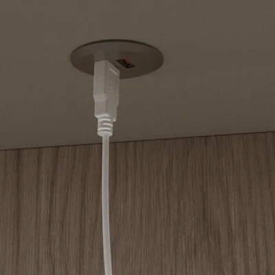 Conector USB Subby Recessed 20W/24V Preto