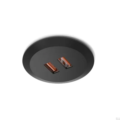 Conector USB Subby Recessed 20W/24V Preto