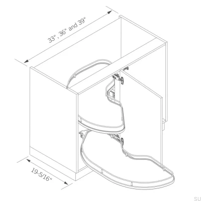 Cornerstone Maxx carrossel de canto 800 mm Direita Branco/Cromado