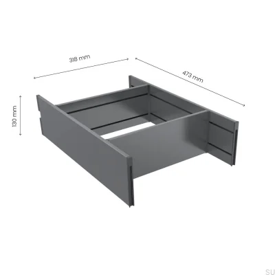 Encaixe de gaveta Flex 500 (473 mm) cinza escuro