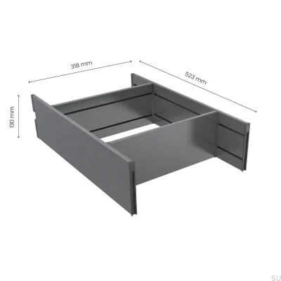 Encaixe de gaveta Flex 550 (523 mm) cinza escuro