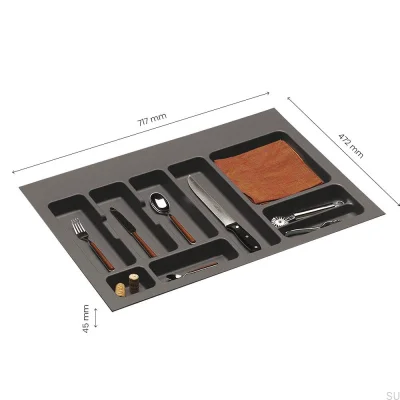 Bandeja para talheres Classic 800 mm Cinza escuro
