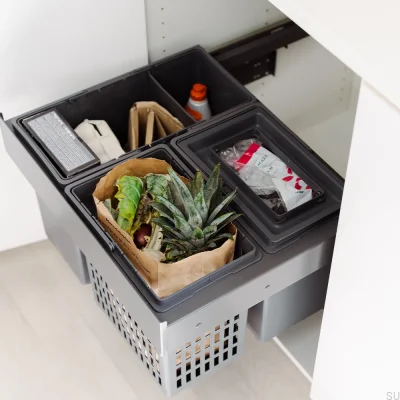 Sistema de lixeira Select Side 600 Eco Cinza escuro