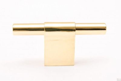 Puxador para móveis T-Bar Line 12 Gold Latão Polido Sem Pintura
