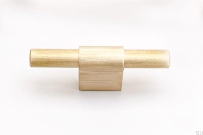 Puxador para móveis T-Bar Line 12 Gold Latão Escovado Sem Pintura