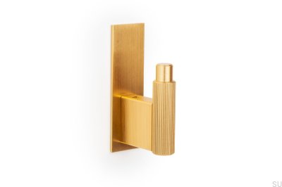 Cabide de parede com almofada Placa Arpa Alumínio Dourado Escovado Escuro Eco