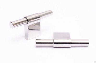 Puxador para móveis T-Bar Line 12 Silver, aço polido