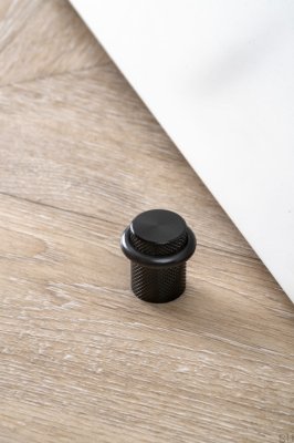 Batente de chão para portas Graf Alumínio Preto Escovado