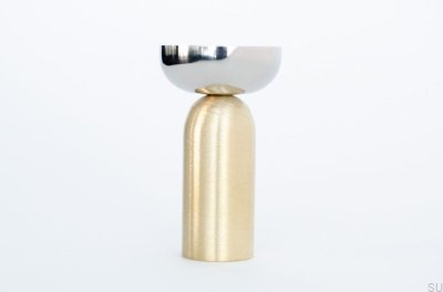 Cabide de parede Kokeshi Mix 3052 em latão escovado sem pintura com aço polido