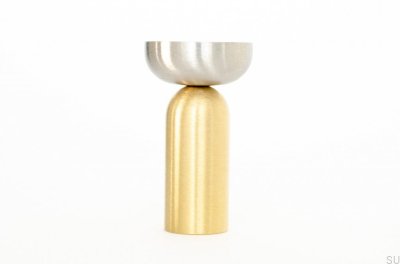 Cabide de parede Kokeshi Mix 3052 em latão escovado sem pintura com aço escovado