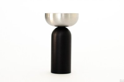 Cabide de parede preto de alumínio Kokeshi Mix 3052 com aço escovado