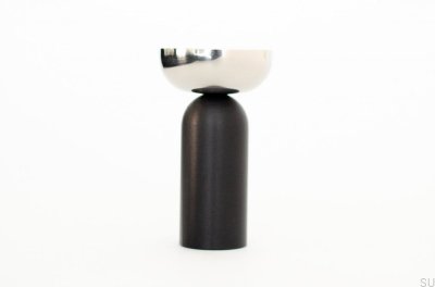 Cabide de parede preto de alumínio Kokeshi Mix 3052 com aço polido