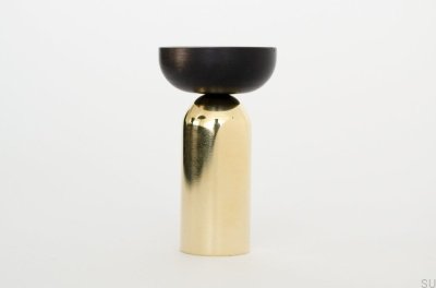 Cabide de parede Kokeshi Mix 3052 em latão polido sem pintura com alumínio preto