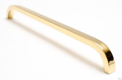 Puxador de móvel alongado Slim 224 Gold, Latão Polido, Sem Pintura