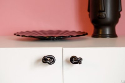 Puxador para móveis de metal Knot 35, lacado preto