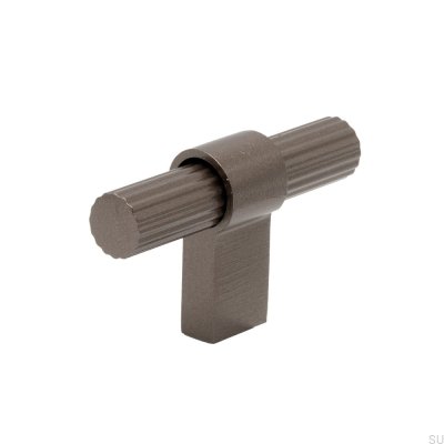 Puxador para móveis T-Bar Helix Stripe Alumínio Castanho Escuro