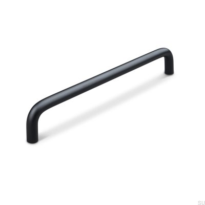 Puxador para móveis oblongo Barga 192, metal, preto fosco