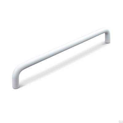 Puxador para móveis oblongo Barga 224, metal, branco fosco