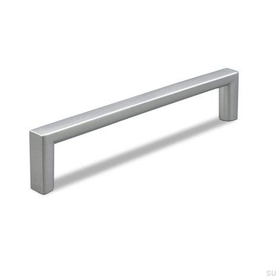 Puxador de móvel oblongo Calabro 128 Brushed Silver