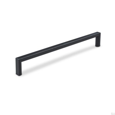 Puxador de móvel oblongo Calabro 192, Metal, Preto Mate