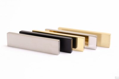 Puxador de mobília Clean Cut 64 em latão dourado escovado sem pintura