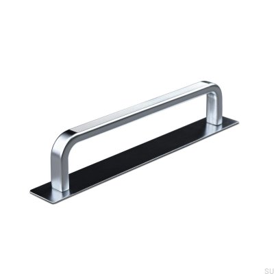 Puxador de móvel oblongo com almofada prateada Gardone Stripe 128