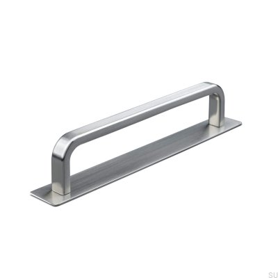 Puxador longitudinal com arruela Gardone Stripe 128 Brushed Silver