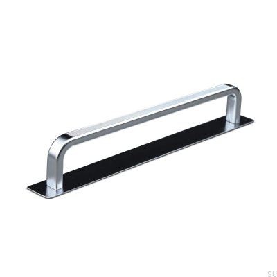 Puxador de móvel oblongo com almofada prateada Gardone Stripe 160