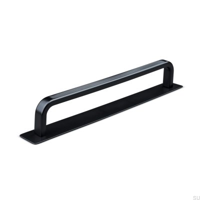 Puxador de móvel oblongo com arruela Gardone 160 Stripe Metal Matt Black