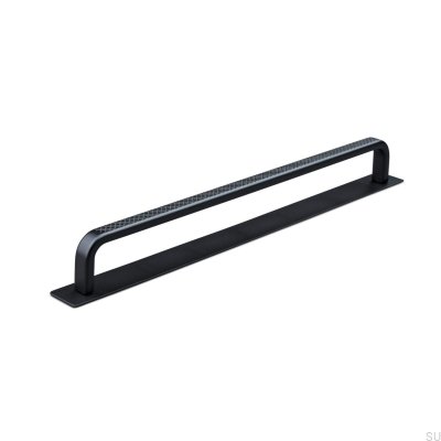 Puxador de móvel oblongo com arruela Gardone 224, preto fosco metal