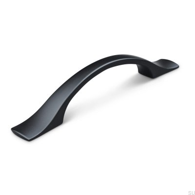 Puxador para móveis oblongo Grosetto 96, metal preto fosco