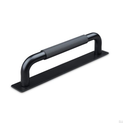 Puxador para móveis Perugia Stripe 128 oblongo, metal, preto fosco