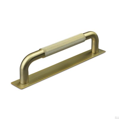 Puxador de móvel oblongo Perugia Stripe 128 ouro escovado
