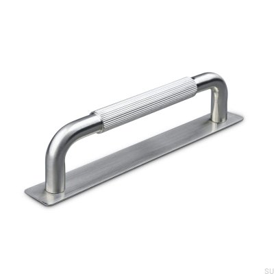 Puxador de móvel oblongo Perugia Stripe 128 Brushed Silver