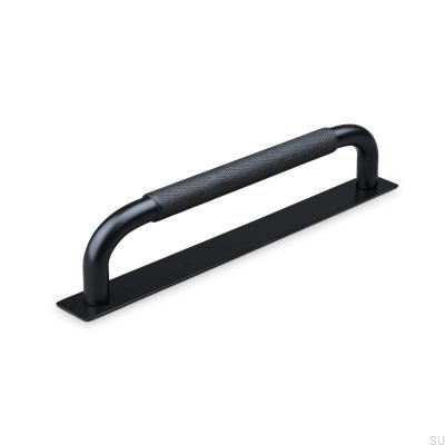 Puxador para móveis oblongo Perugia 160, metal, preto fosco