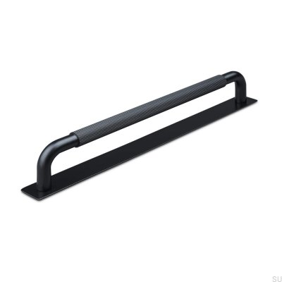Puxador para móveis Perugia Stripe 224 oblongo, metal, preto fosco