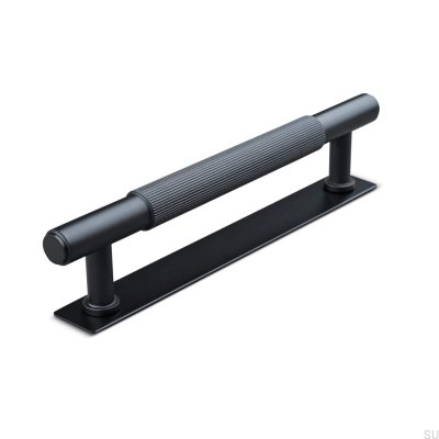 Puxador para móveis Salo Stripe 128 oblongo, metal, preto fosco