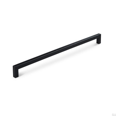 Puxador para móveis oblongo Tripoli 320, metal, preto fosco