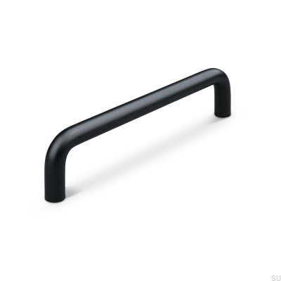 Puxador para móveis oblongo Barga 128, metal, preto fosco