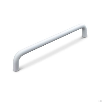 Puxador para móveis oblongo Barga 192, metal, branco fosco