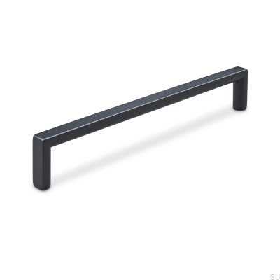 Puxador de móvel oblongo Calabro 160, Metal, Preto Mate