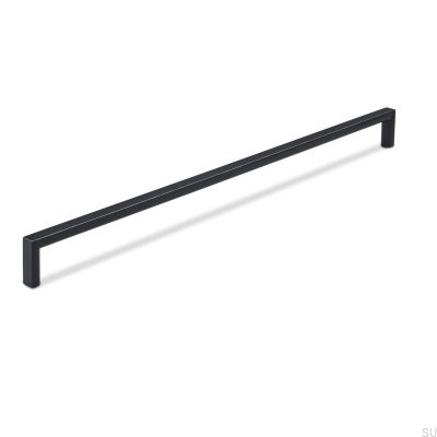 Puxador para móveis oblongo Calabro 320, metal, preto fosco