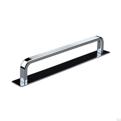 Puxador de móvel oblongo com almofada Gardone Stripe 160, cromo polido