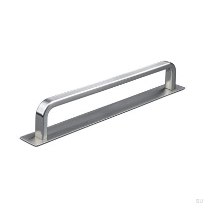 Puxador longitudinal Gardone 160 Stripe Brushed Silver com arruela
