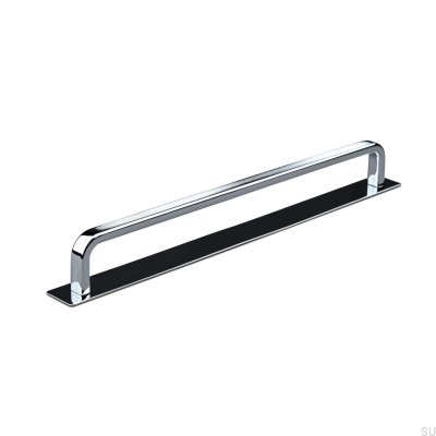 Puxador longitudinal para móvel com almofada Stripe Gardone 224 Cromo polido