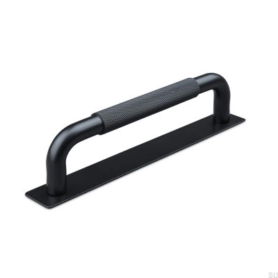 Puxador para móveis oblongo Perugia 128, metal, preto fosco