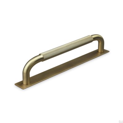 Puxador de móvel oblongo Perugia Stripe 160 Brushed Gold