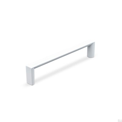 Puxador de móvel oblongo Room 128, Metal, Branco Mate
